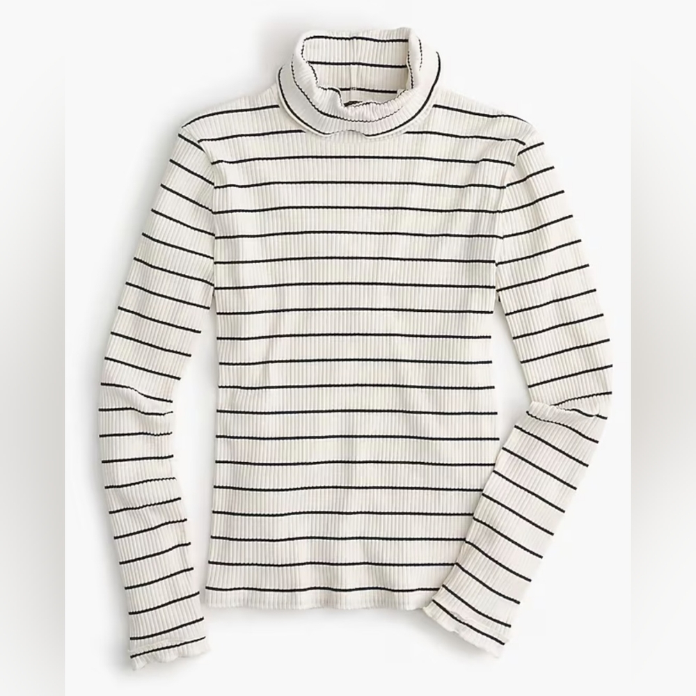 J. Crew Striped Ribbed Turtleneck - Small